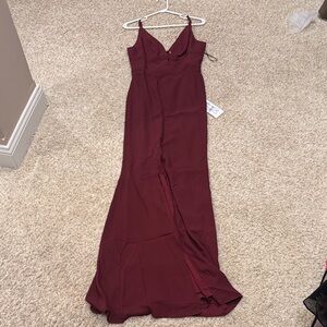 Dress the Population Burgundy Evening Gown